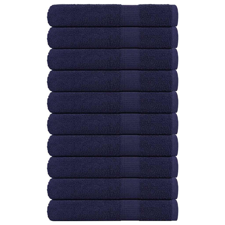 Serviettes vidaxl 10 pc 100x200 cm 360 g m² 100% coton bleu marine