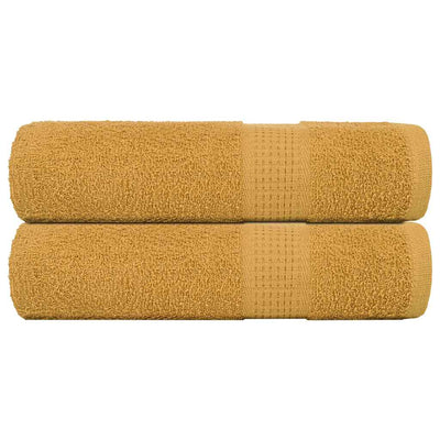 Serviettes vidaxl 2 ST 50x100 cm 360 g m² 100% coton or de couleur