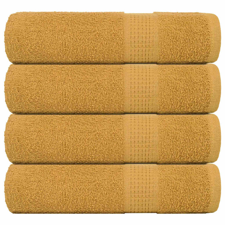 Serviettes vidaxl 4 ST 50x100 cm 360 g m² 100% coton or de couleur