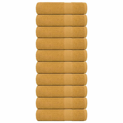Serviettes vidaxl 10 ST 50x100 cm 360 g m² 100% coton or de couleur