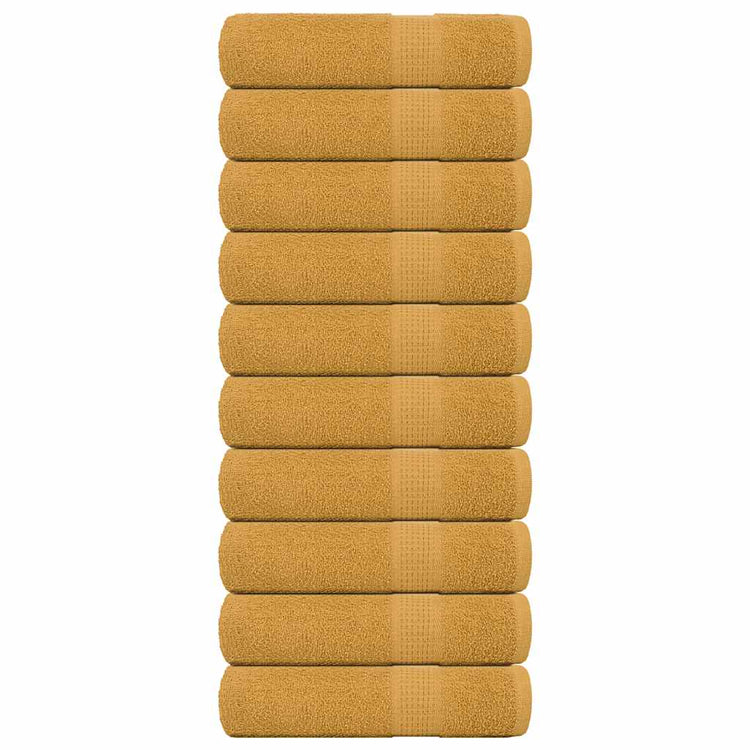 Serviettes vidaxl 10 ST 50x100 cm 360 g m² 100% coton or de couleur