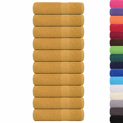 Serviettes vidaxl 10 ST 50x100 cm 360 g m² 100% coton or de couleur