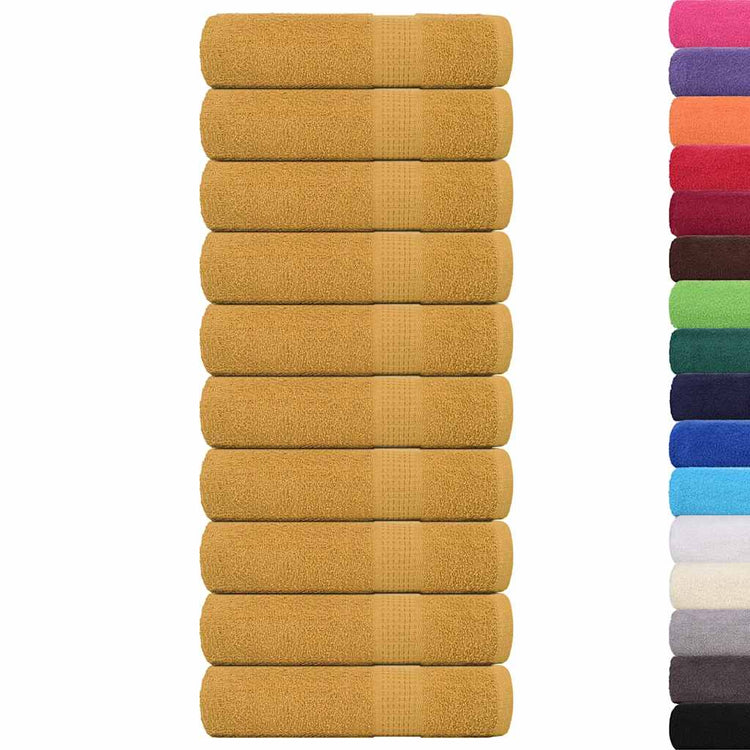 Serviettes vidaxl 10 ST 50x100 cm 360 g m² 100% coton or de couleur