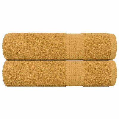 Serviettes de douche vidaxl 2 st 70x140cm 360 g m² 100% coton or de couleur