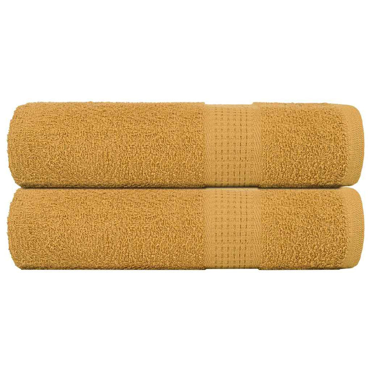 Serviettes de bain vidaxl 2 pcs 100x150 cm 360 g m² 100% coton or de couleur