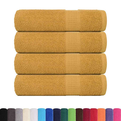Serviettes de bain vidaxl 4 pcs 100x150 cm 360 g m² 100% coton or de couleur