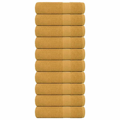 Serviettes de bain vidaxl 10 pcs 100x150 cm 360 g m² 100% coton or de couleur