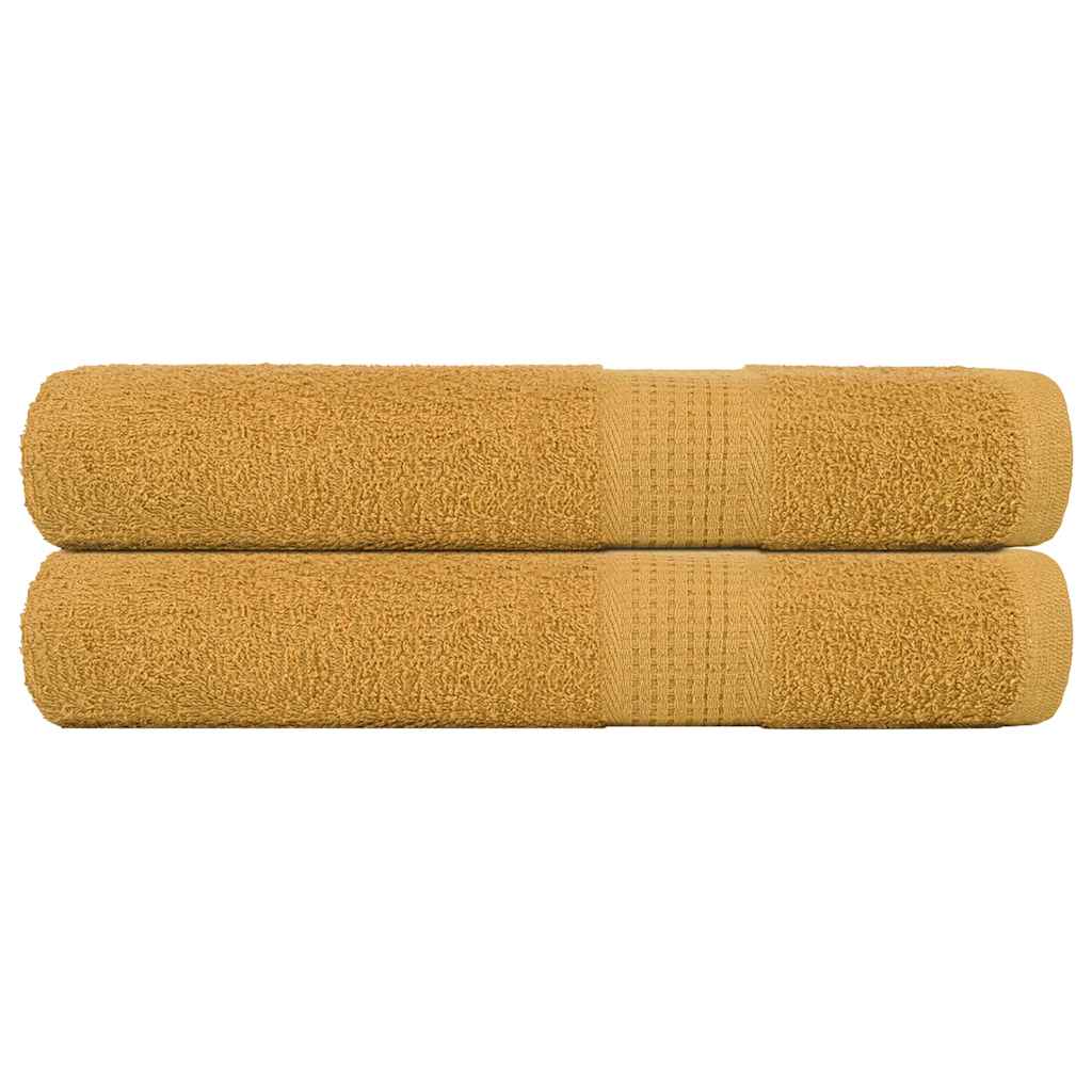 Serviettes vidaxl 2 pcs 100x200 cm 360 g m² 100% coton or de couleur