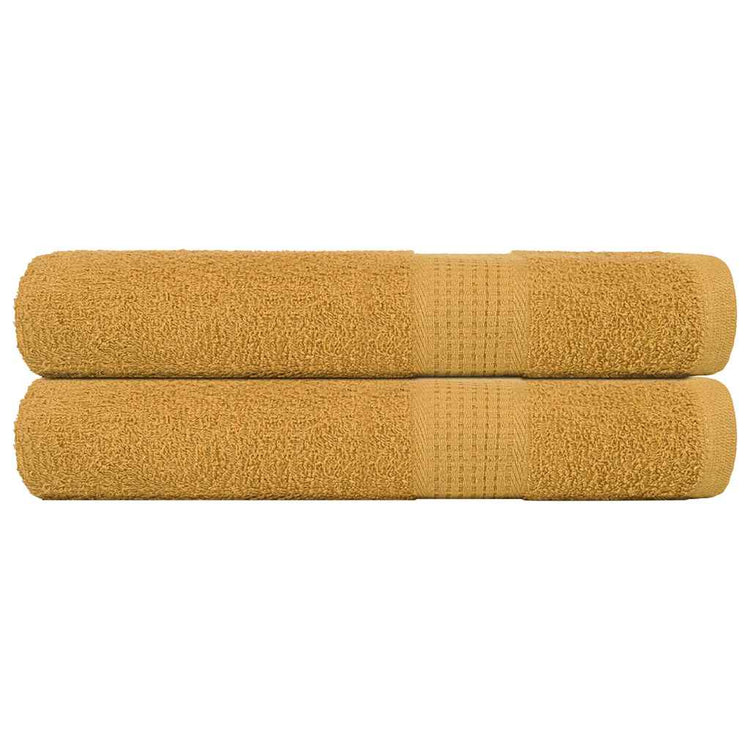 Serviettes vidaxl 2 pcs 100x200 cm 360 g m² 100% coton or de couleur