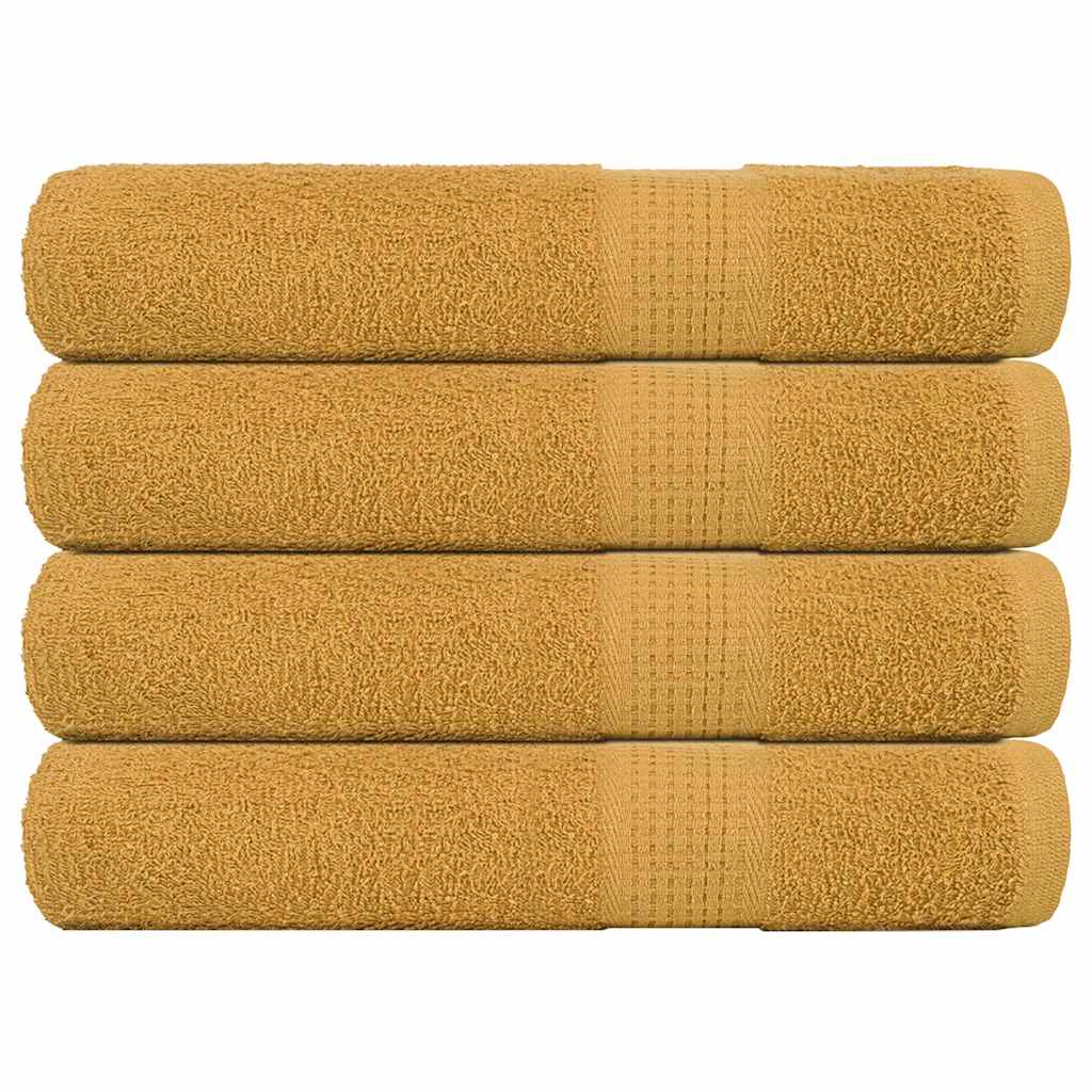 Serviettes vidaxl 4 ST 100x200 cm 360 g m² 100% coton or de couleur
