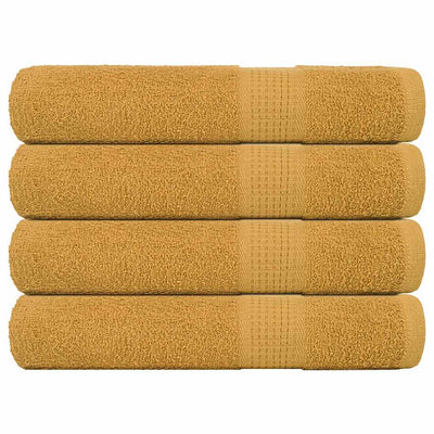 Serviettes vidaxl 4 ST 100x200 cm 360 g m² 100% coton or de couleur