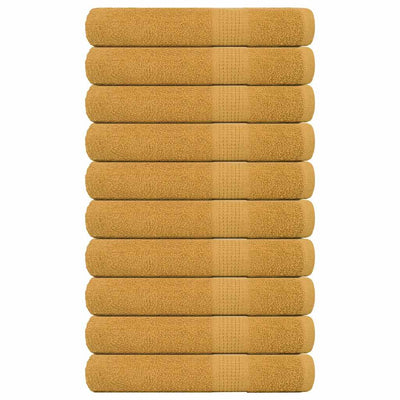 Serviettes vidaxl 10 pcs 100x200 cm 360 g m² 100% coton or couleur