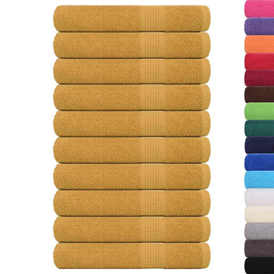 Serviettes vidaxl 10 pcs 100x200 cm 360 g m² 100% coton or couleur