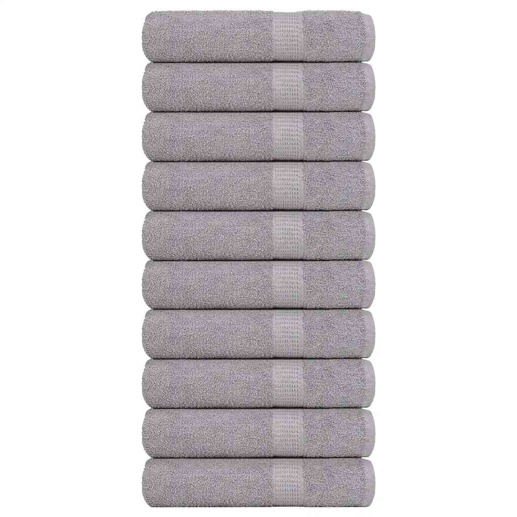 Serviettes Vidaxl 10 ST 50x100 cm 360 g m² 100% coton gris