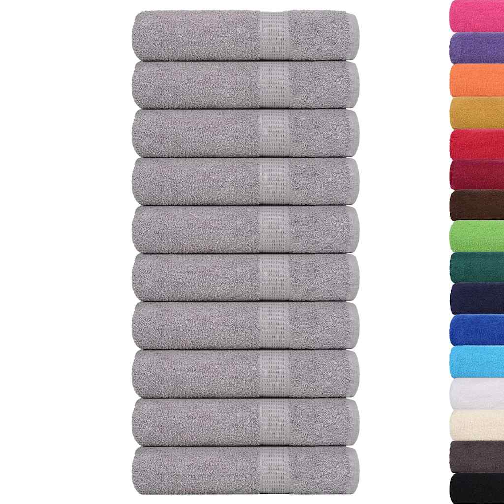Serviettes Vidaxl 10 ST 50x100 cm 360 g m² 100% coton gris