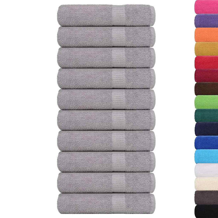 Serviettes Vidaxl 10 ST 50x100 cm 360 g m² 100% coton gris
