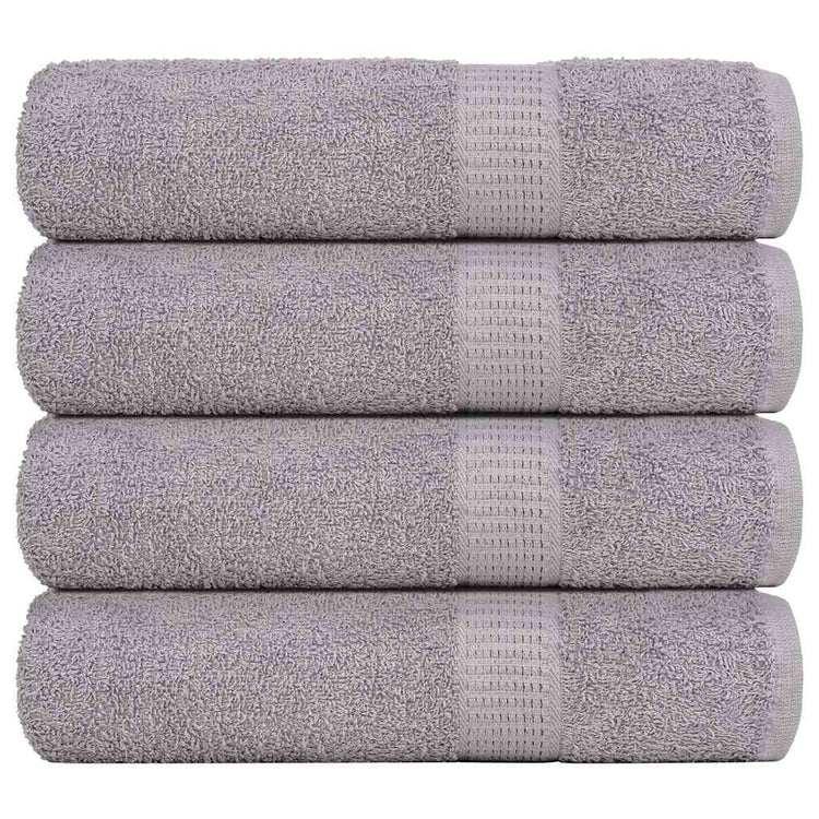Serviettes de douche vidaxl 4 ST 70x140 cm 360 g m² 100% coton gris