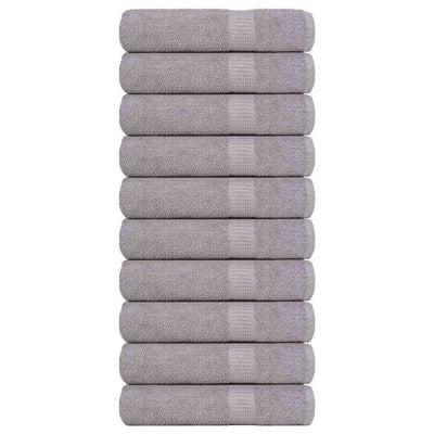 Serviettes de douche vidaxl 10 st 70x140 cm 360 g m² 100% coton gris