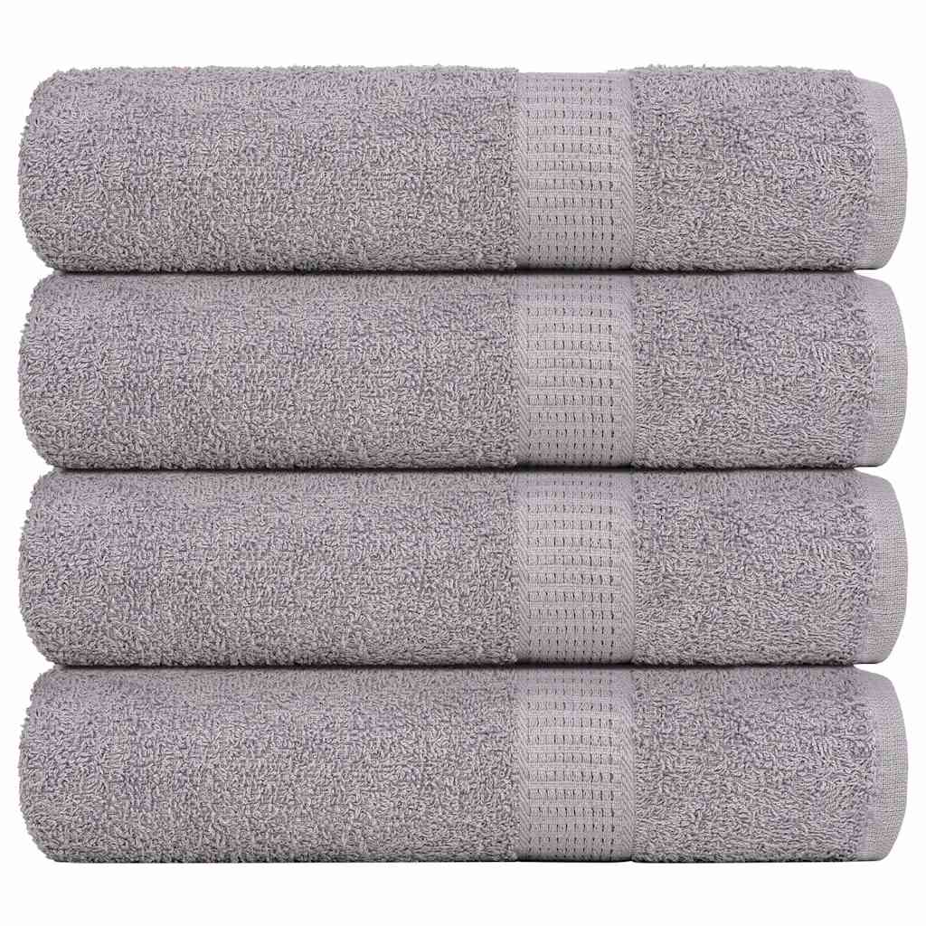 Serviettes de bain vidaxl 4 pc 100x150 cm 360 g m² 100% coton gris