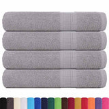 Serviettes de sauna vidaxl 4 ST 80x200 cm 360 g m² 100% coton gris - afbeelding 3