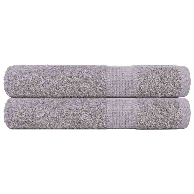 Serviettes vidaxl 2 pcs 100x200 cm 360 g m² 100% coton gris