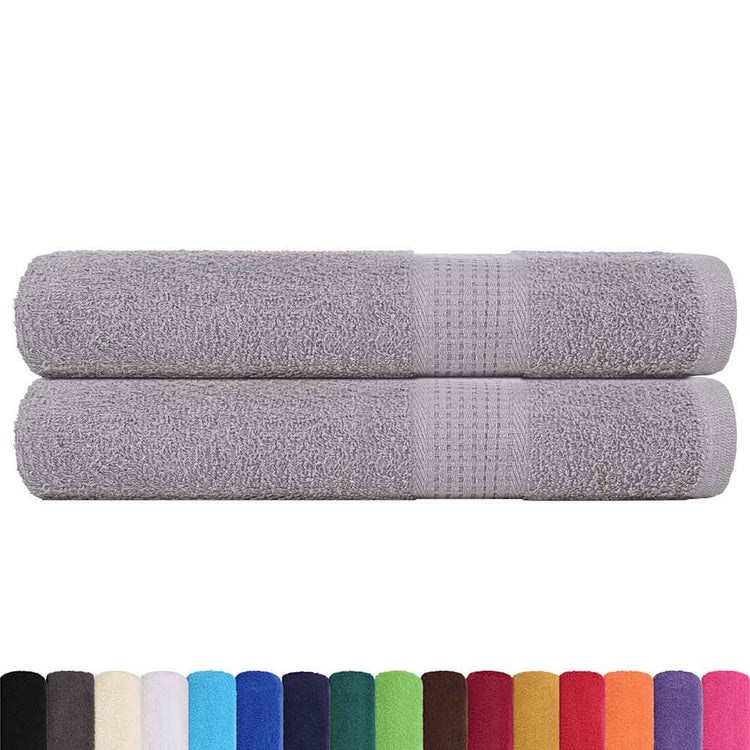 Serviettes vidaxl 2 pcs 100x200 cm 360 g m² 100% coton gris