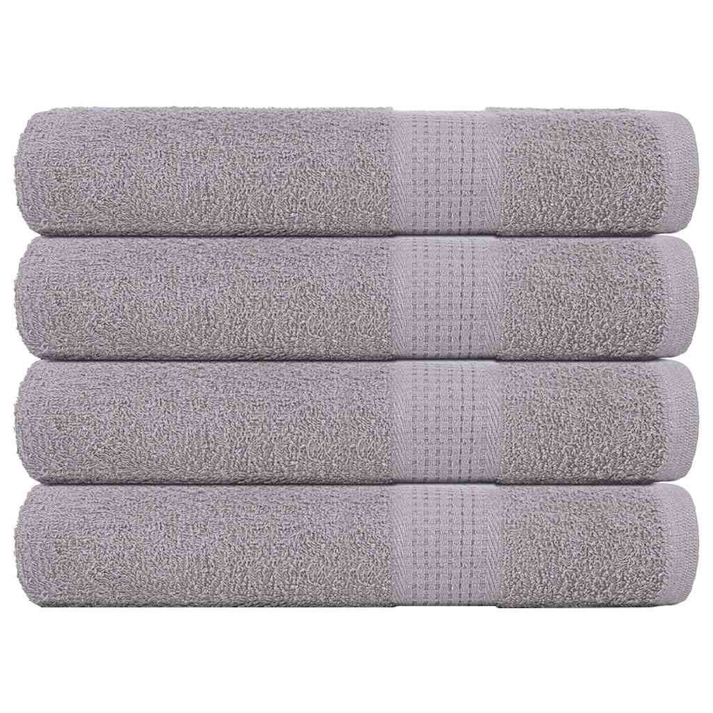 Serviettes Vidaxl 4 PCS 100x200 cm 360 g m² 100% coton gris