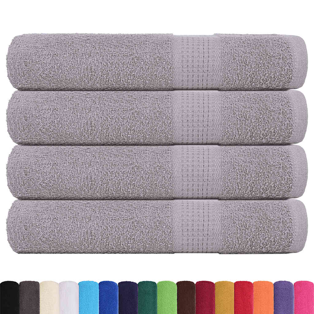 Serviettes Vidaxl 4 PCS 100x200 cm 360 g m² 100% coton gris