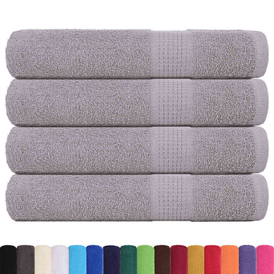 Serviettes Vidaxl 4 PCS 100x200 cm 360 g m² 100% coton gris