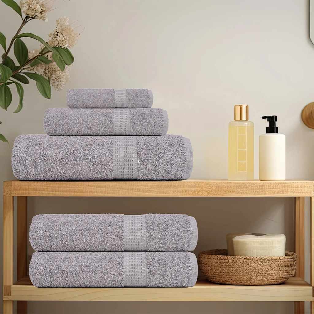 Serviettes Vidaxl 4 PCS 100x200 cm 360 g m² 100% coton gris