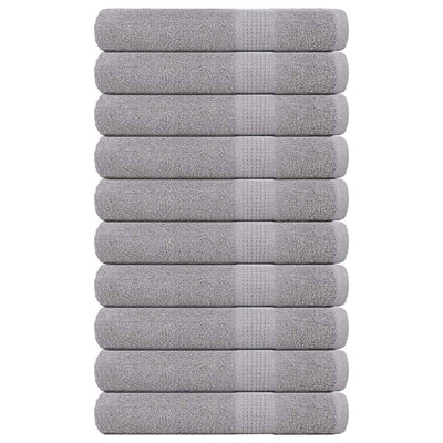 Serviettes vidaxl 10 pcs 100x200 cm 360 g m² 100% coton gris