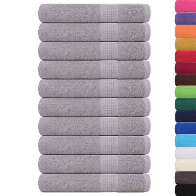 Serviettes vidaxl 10 pcs 100x200 cm 360 g m² 100% coton gris