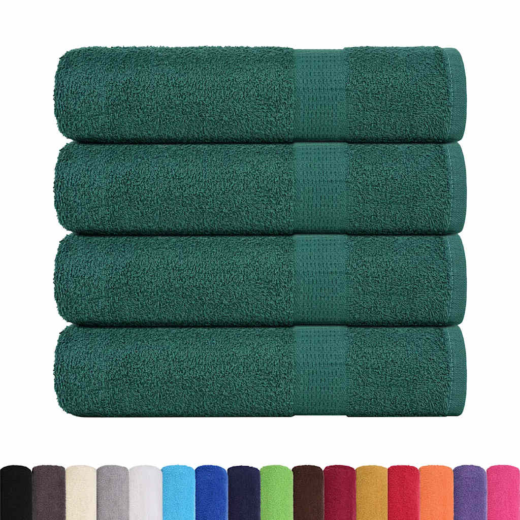 Serviettes vidaxl 4 ST 50x100 cm 360 g m² 100% coton vert