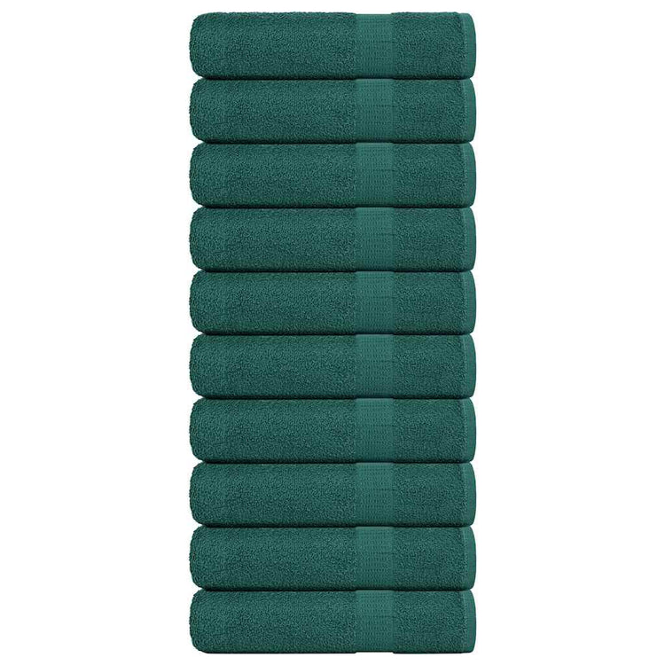 Serviettes vidaxl 10 ST 50x100 cm 360 g m² 100% coton vert