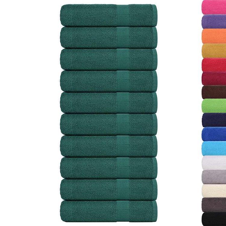 Serviettes vidaxl 10 ST 50x100 cm 360 g m² 100% coton vert
