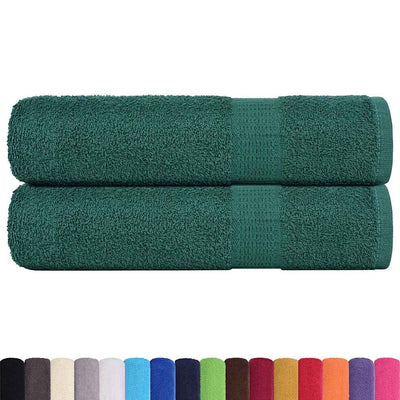 Serviettes de douche vidaxl 2 st 70x140 cm 360 g m² 100% coton vert
