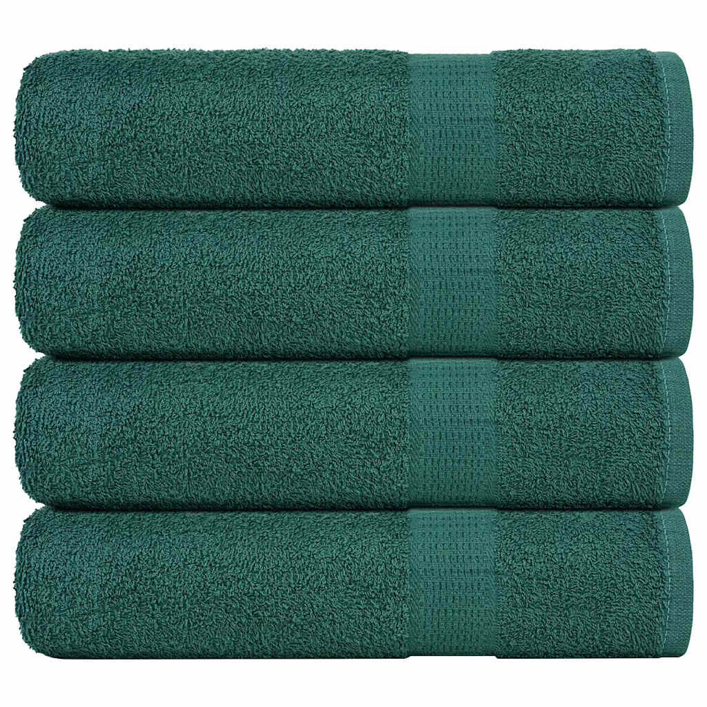 Serviettes de douche vidaxl 4 ST 70x140 cm 360 g m² 100% coton vert