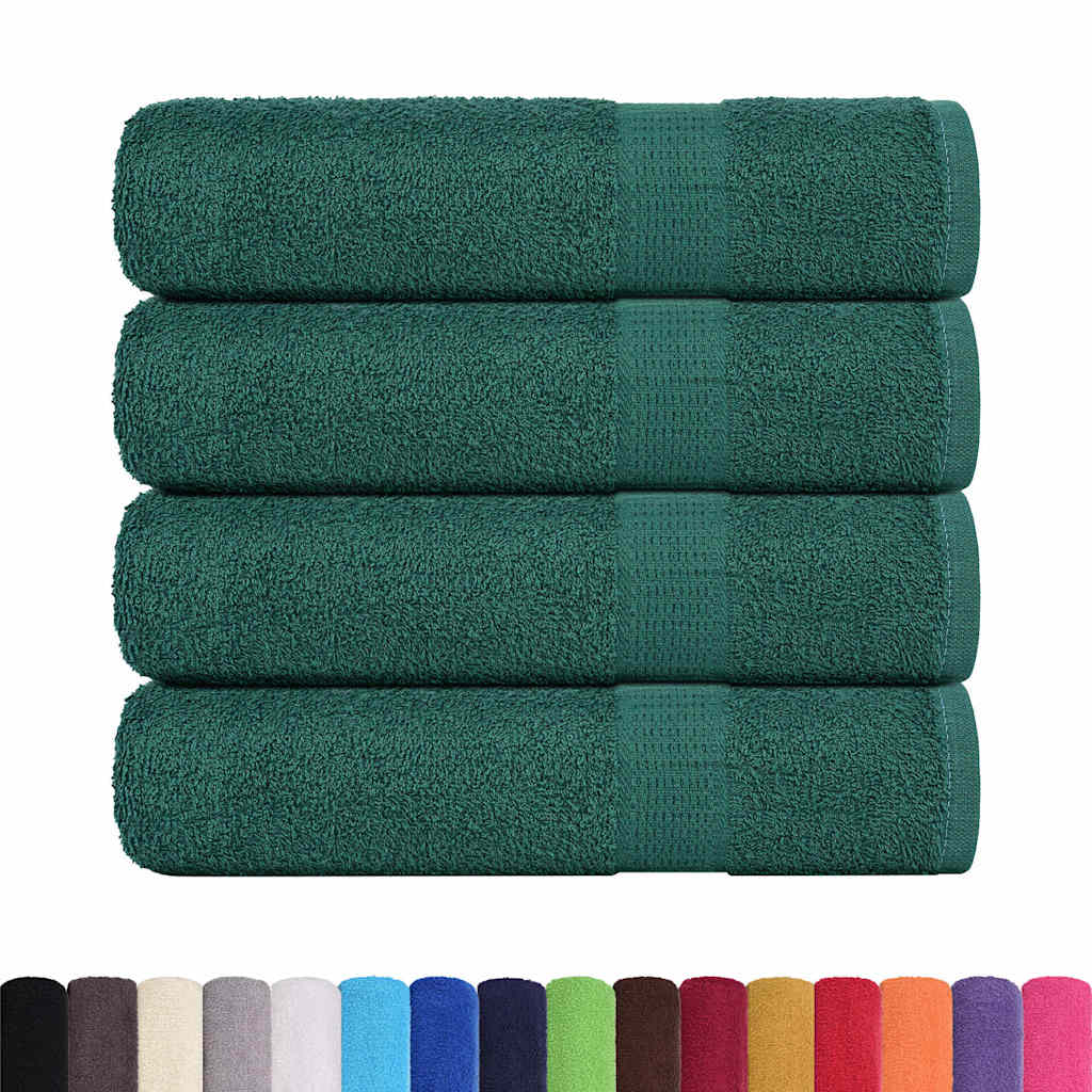 Serviettes de douche vidaxl 4 ST 70x140 cm 360 g m² 100% coton vert