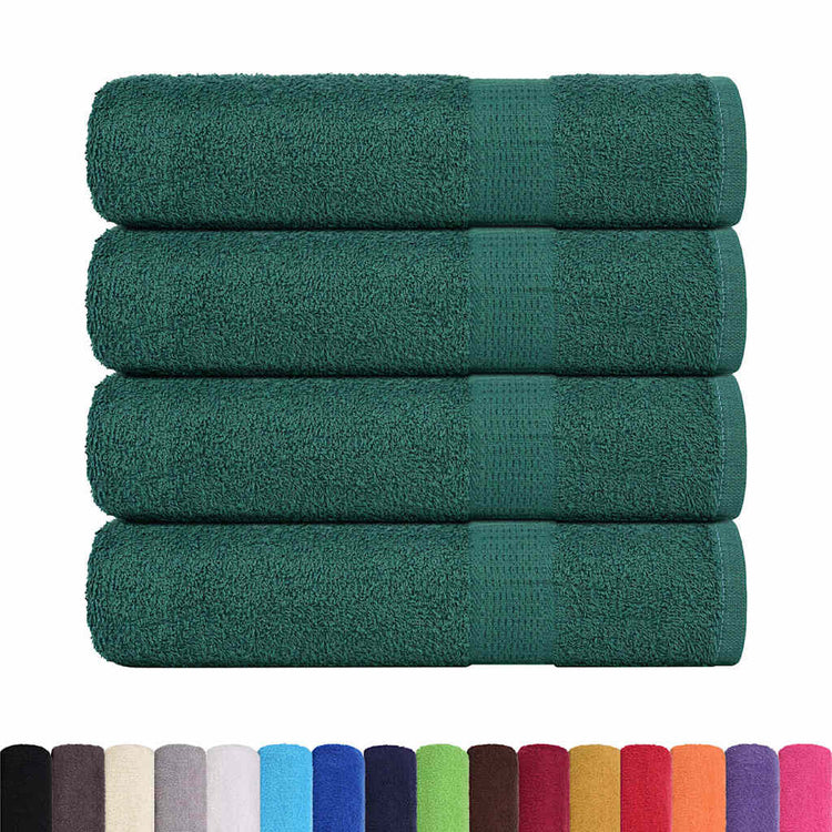 Serviettes de douche vidaxl 4 ST 70x140 cm 360 g m² 100% coton vert