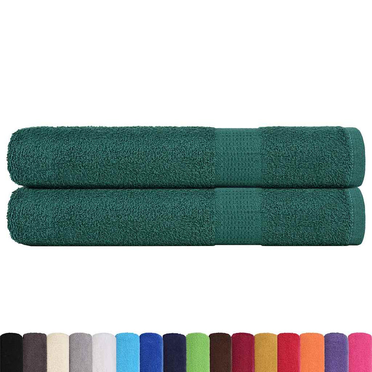 Serviettes de sauna vidaxl 2 ST 80x200 cm 360 g m² 100% coton vert