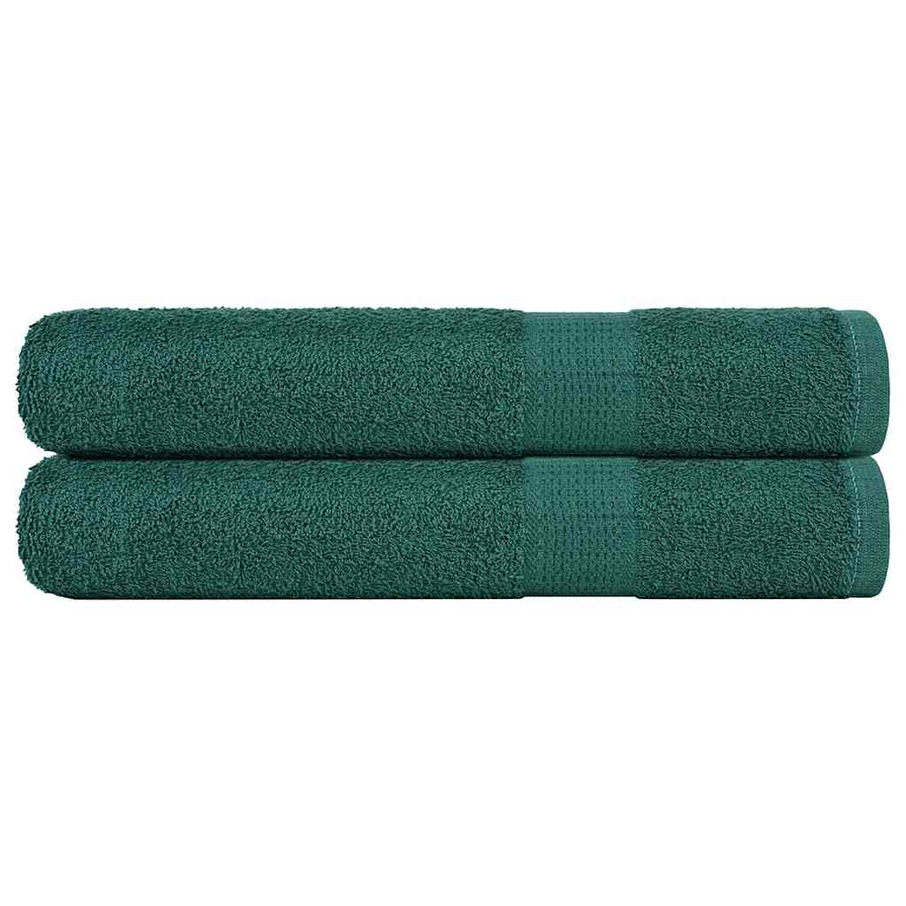 Serviettes vidaxl 2 ST 100x200 cm 360 g m² 100% coton vert