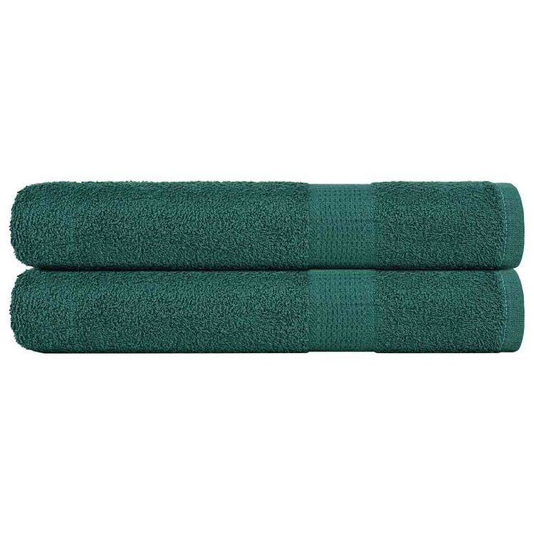 Serviettes vidaxl 2 ST 100x200 cm 360 g m² 100% coton vert