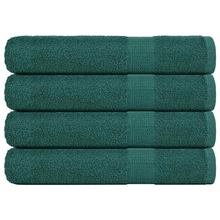 Serviettes vidaxl 4 ST 100x200 cm 360 g m² 100% coton vert