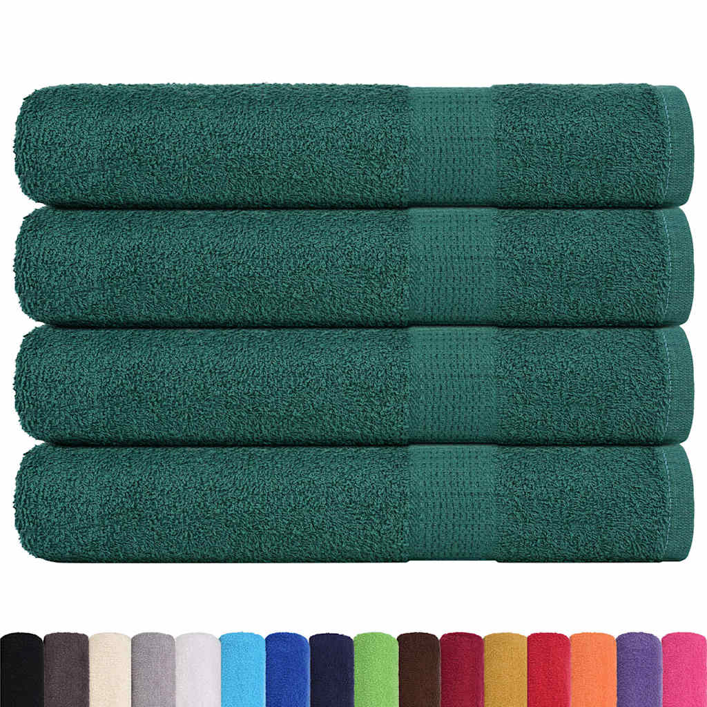 Serviettes vidaxl 4 ST 100x200 cm 360 g m² 100% coton vert