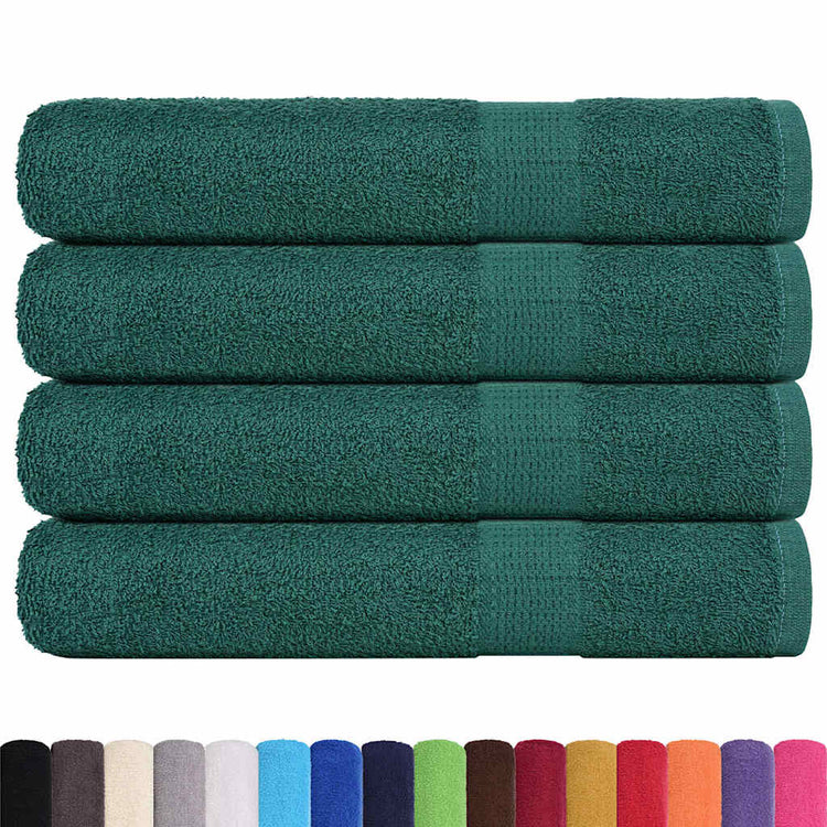 Serviettes vidaxl 4 ST 100x200 cm 360 g m² 100% coton vert