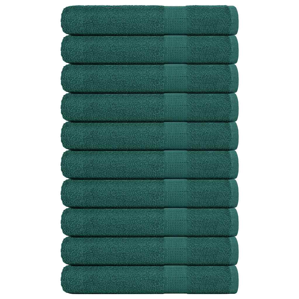 Serviettes vidaxl 10 pcs 100x200 cm 360 g m² 100% coton vert