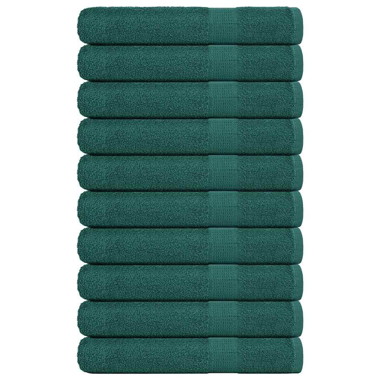 Serviettes vidaxl 10 pcs 100x200 cm 360 g m² 100% coton vert