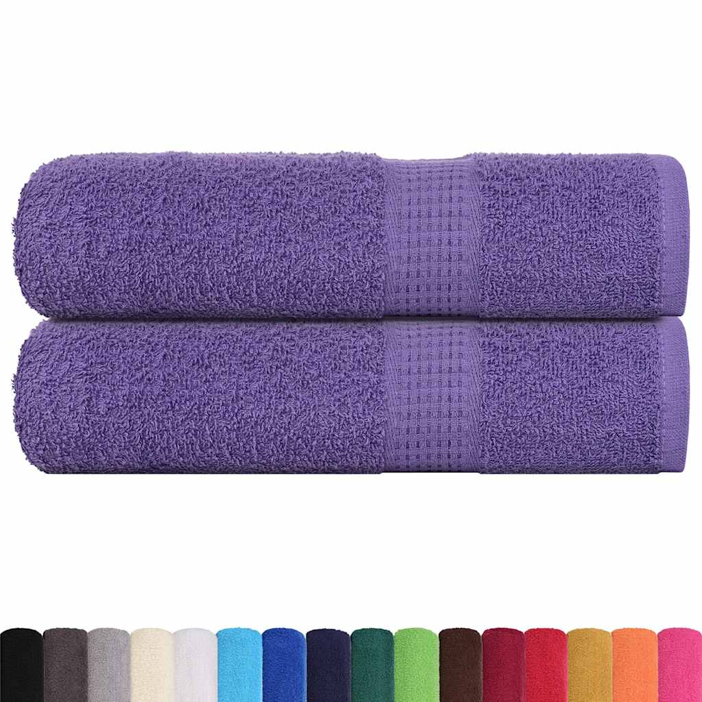Serviettes vidaxl 2 ST 50x100 cm 360 g m² 100% coton violet