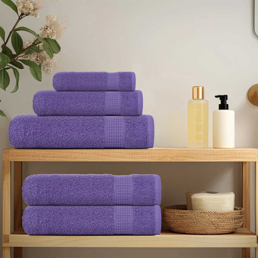 Serviettes vidaxl 4 ST 50x100 cm 360 g m² 100% coton violet