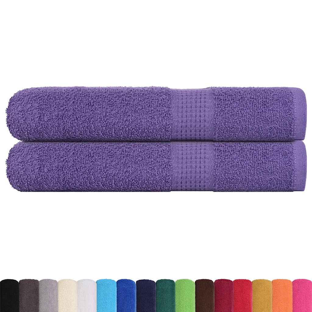 Serviettes vidaxl 2 pcs 100x200 cm 360 g m² 100% coton violet